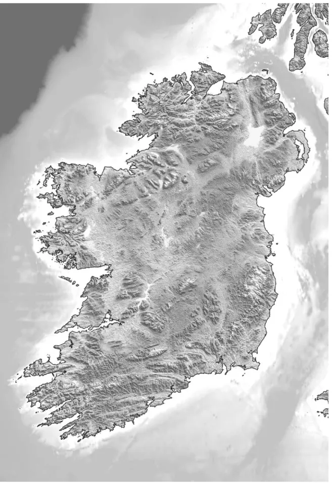 図 1.2　アイルランドの陸地と海底の地形