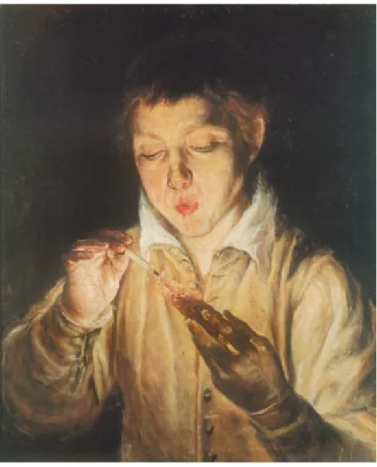 図 20 エル・グレコ 《蝋燭に火を灯す少年》 ナポリ，カポディモンテ美術館