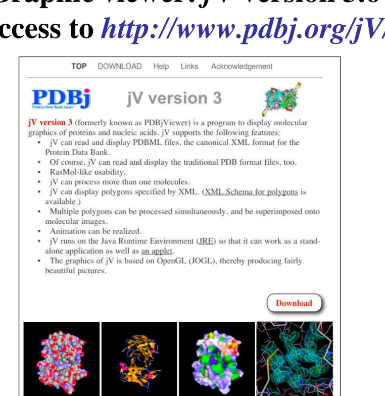 Graphic viewer: jV version  3.6 Access to http://www.pdbj.org/jV/