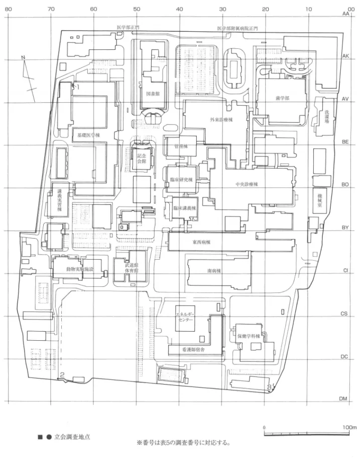 図 35 2005年 度の調査地点 【 2】 ―鹿田地区― (縮 尺 1/2500)