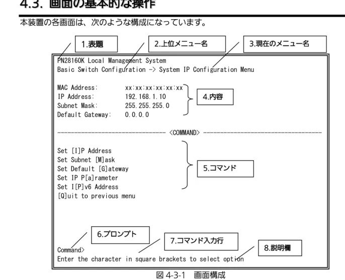 図 4-3-1  画面構成 