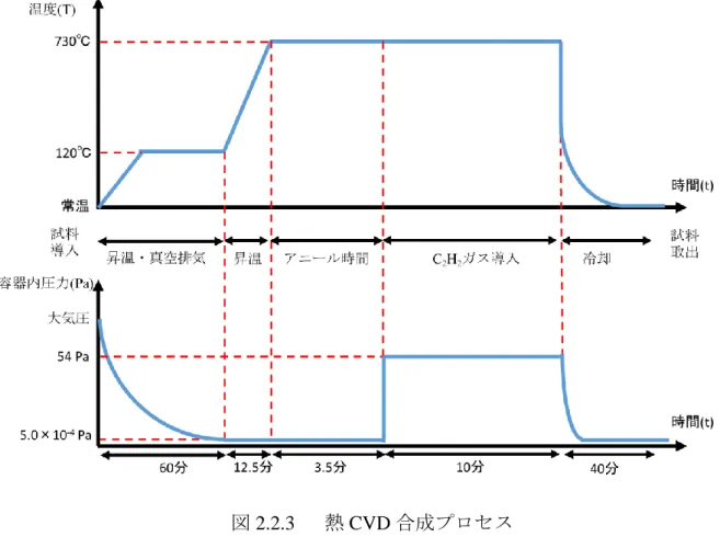 図 2.2.3    熱 CVD 合成プロセス 