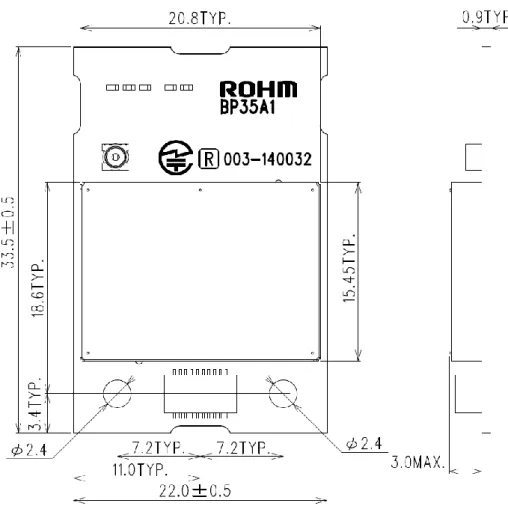 図 3.  外形寸法図（Unit:mm） 