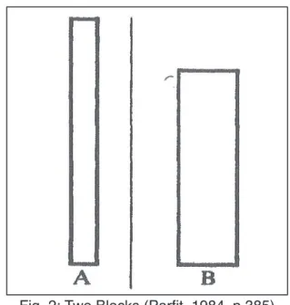 Fig. 2: Two Blocks (Parfit, 1984, p.385)characteristics of future generations? If future 