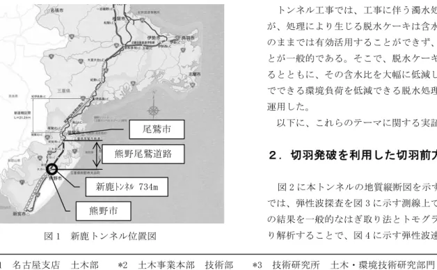 図 1 新鹿トンネル位置図熊野市