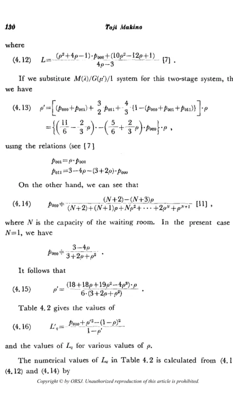 Table  4. 2  gives  the  values  of  (4.16)  L'  