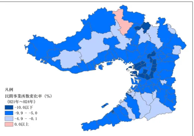 図 3-3-2 従業者数（民営）の変化（2009-12 年） 