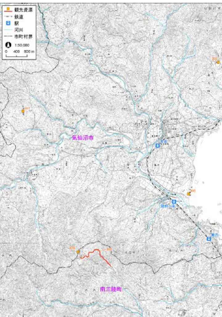 図 2-1-151(4)  気 仙 沼 市 に お け る 主 な 観 光 資 源 の 分 布  
