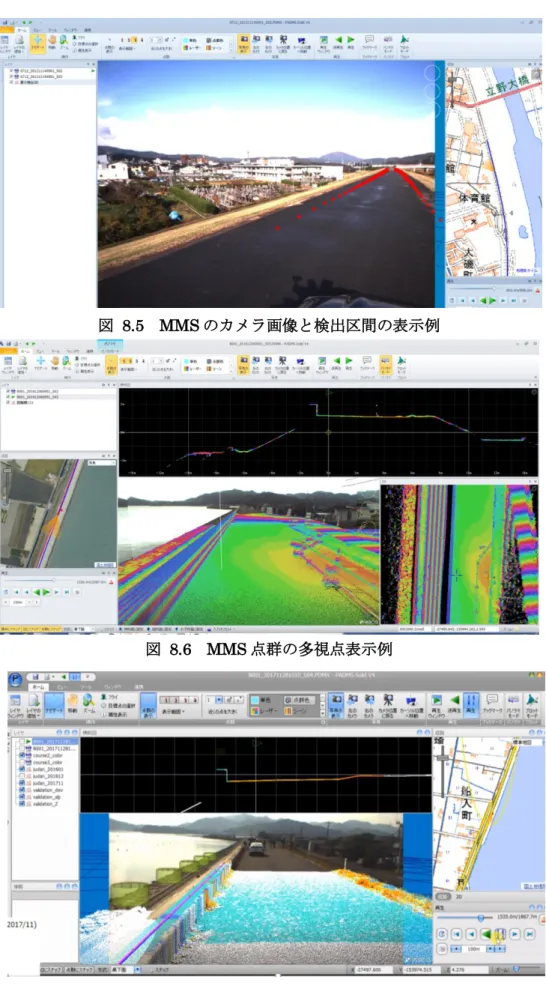 図  8.5  MMS のカメラ画像と検出区間の表示例 