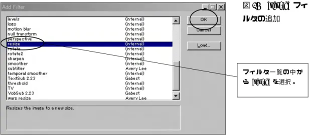 図 14  [resize] フィ  ルタの追加 