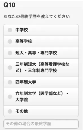 図 8 スマートフォンでは 1 行に 1 項目ずつ表示 