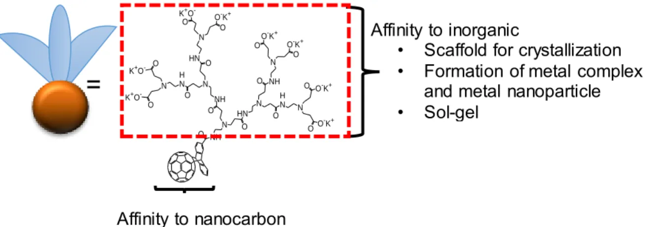 Figure  1-13. Advantages  of fullerodendron  for  construction  of  nanocarbon  hybrids