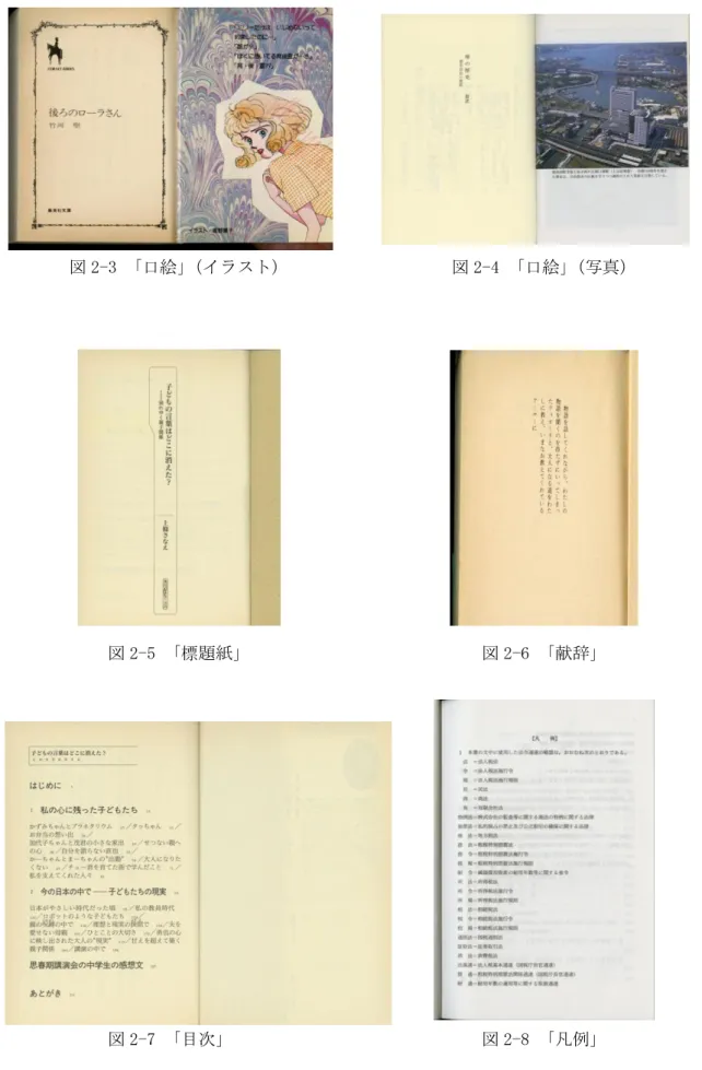 図 2-7 「目次」  図 2-8 「凡例」 