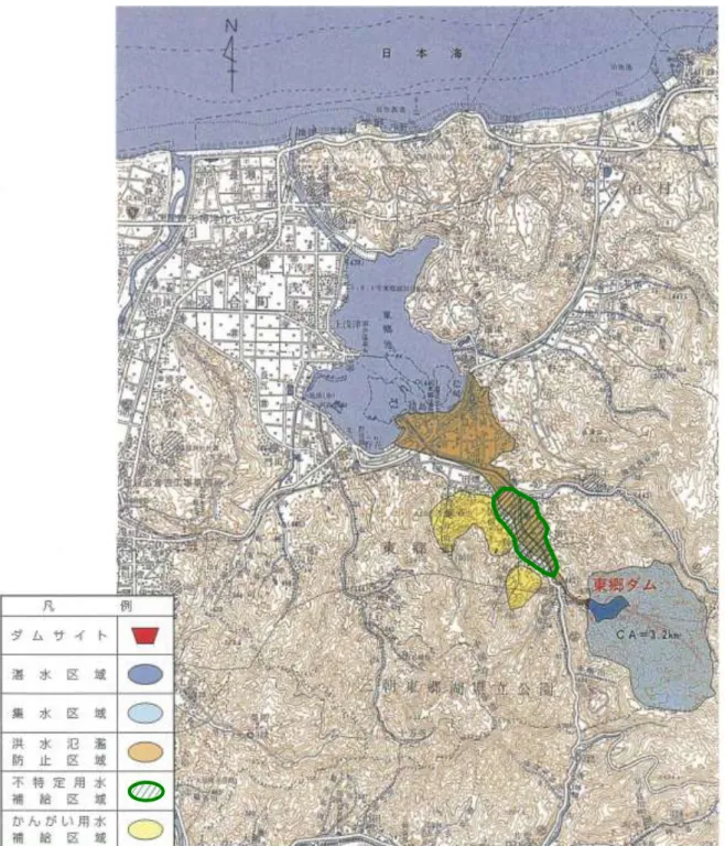図 1-8  東郷ダムによる利水かんがい区域等 