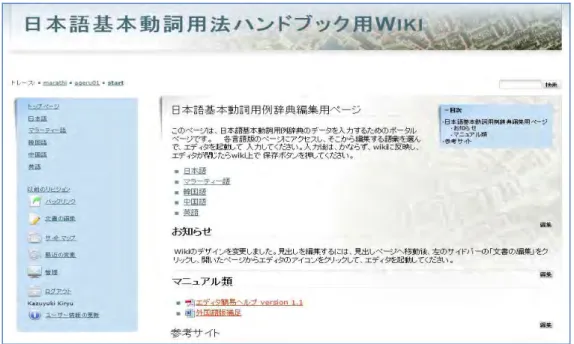 Figure 5: The homepage of the editorial system on Dokuwiki 