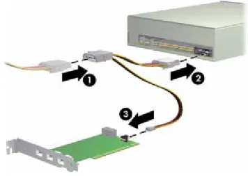 Figure 4 Connect IEEE-1394 Y-adapter power cable
