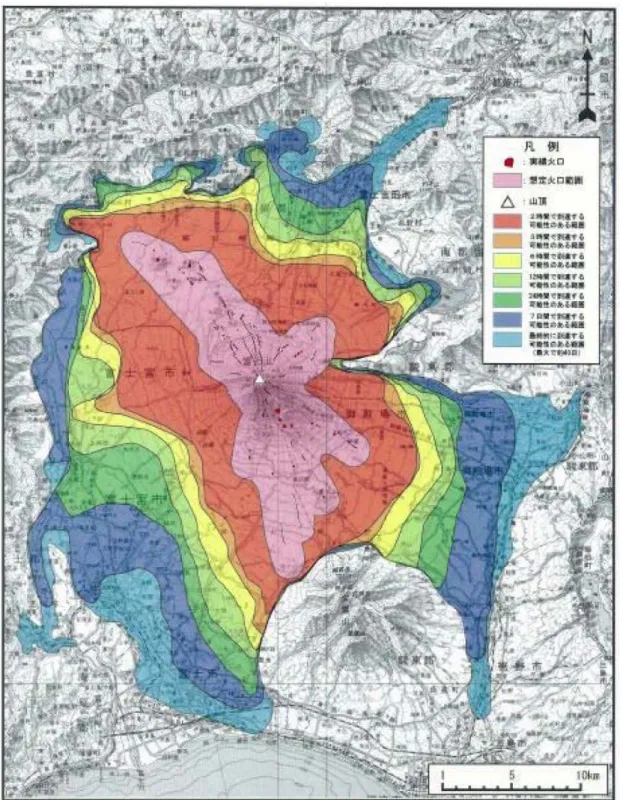 図 6  溶岩流可能性マップ 
