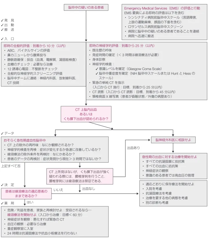 図 2 脳卒中が疑われる場合のアルゴリズム