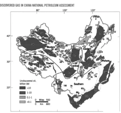 図 12  中国の未開発ガス埋蔵量の予測 
