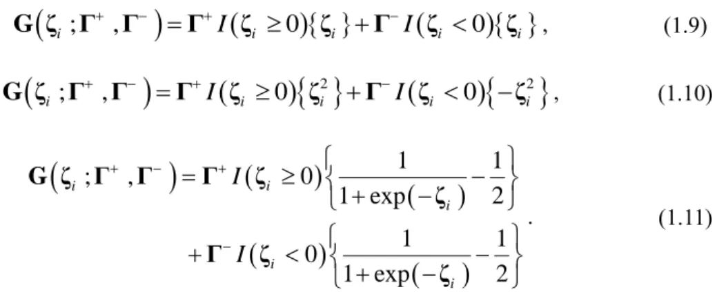 Table 1.1: Summary of the proposed models  Figure 1.3: Proposed functions 