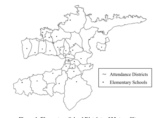 Figure 1. Elementary School Districts of Matsue City 