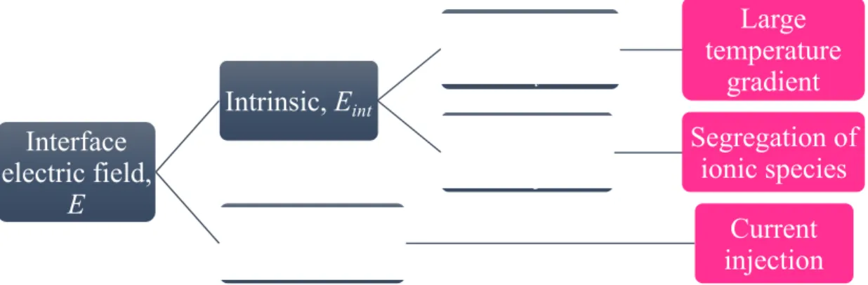 Fig. 1.6. Schematic illustration of interface electric field. 