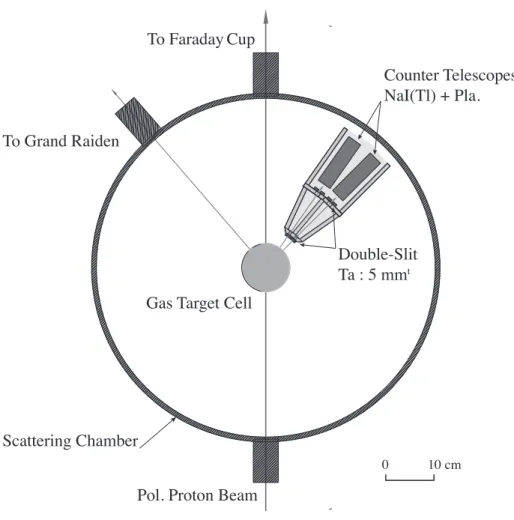 Figure 2.2: Schematic view of the experimental setup in the scattering chamber.