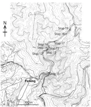 Fig. 21    The location map of the stop-points along the Nishidohira  route.