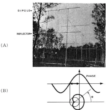 Fig.  1.   Antenna  configuration  (A)  and  the  gain  characteristics  (B).