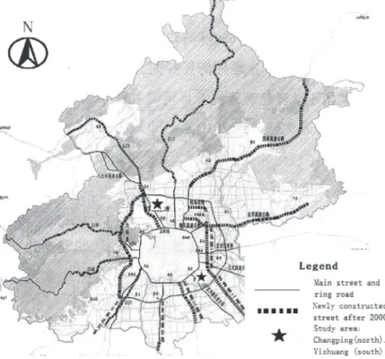 Figure 12  Expansion map of Beijing city and the study area.