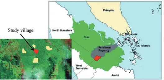 Figure 1  Study area located in Ukui Sub - district, Pelalawan Regency, Riau Province