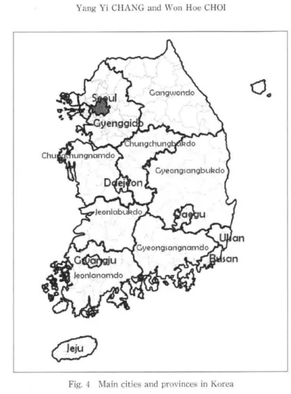 Fig.  4  Main  cities  and  provinces  in  Korea