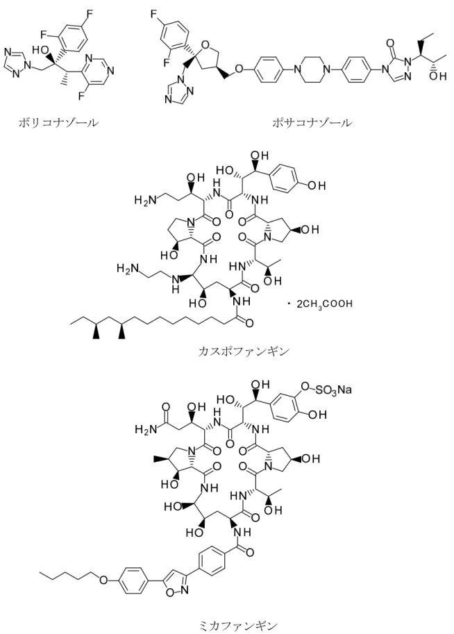 Figure 1.    Molecular structure of antifungal agents 