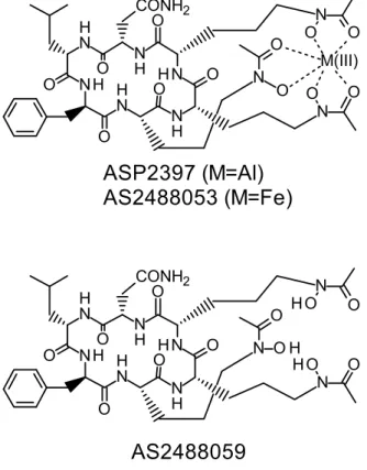 Figure 4. Structure of ASP2397, AS2488053, and AS2488059 