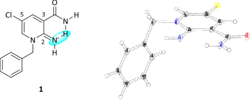 Figure 13. Chemical structure and single crystal structure of compound 1 