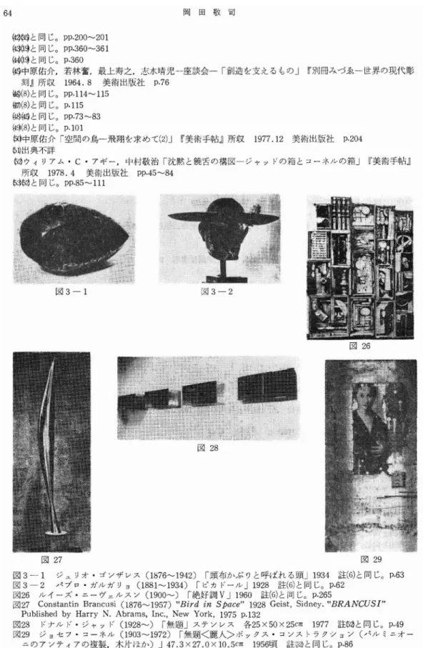 図 2 8 ドナル ド ･ジ ヤ ツ ド (1 92 8‑) ｢無 題 ｣ ス テ ン レス 各 25×5 0×25C 7 n 1 9 77 註 6分と同 じ ｡p･ 4 9 図 29 ジ ョセ フ ･コ‑ ネ ル (1 90 3‑1 9 72) ｢無 題 <麗 人> ボ ックス ･コンス トラ クシ ョン (パル ミニオ ー