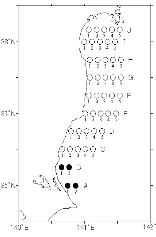 Fig. 2.  若鷹丸調査の定点