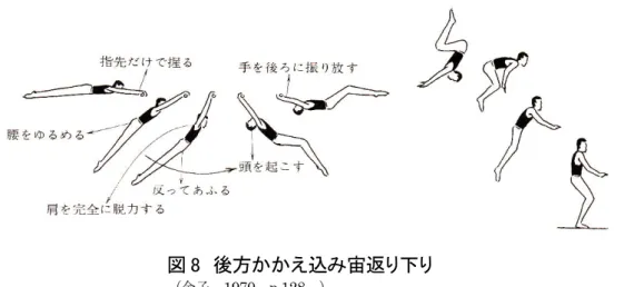 図 8  後方かかえ込み宙返り下り 