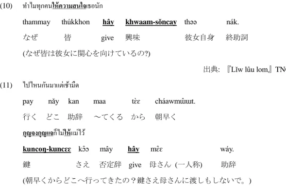 図 5- 2  前置詞構文における本動詞 hây の構造 