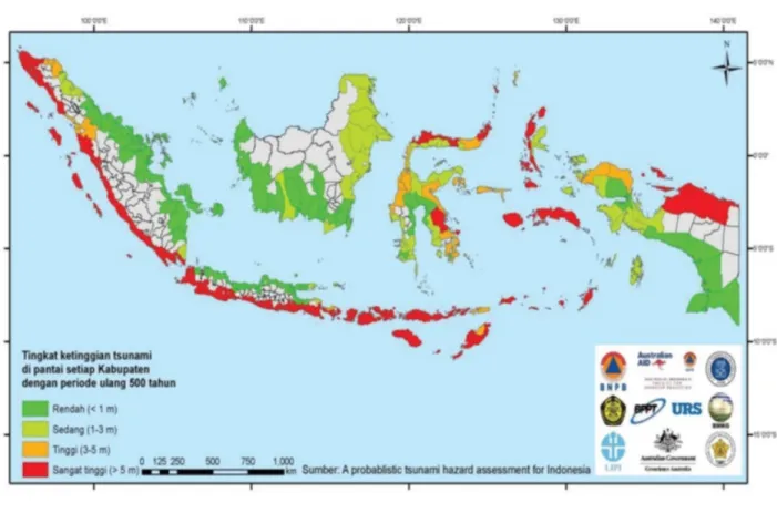 Figure 1.2: Map of Tsunami Risk in Indonesia 2