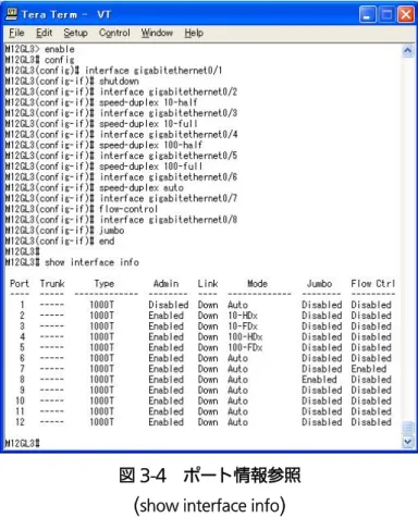 図 3-4  ポート情報参照  ( show interface info ) 