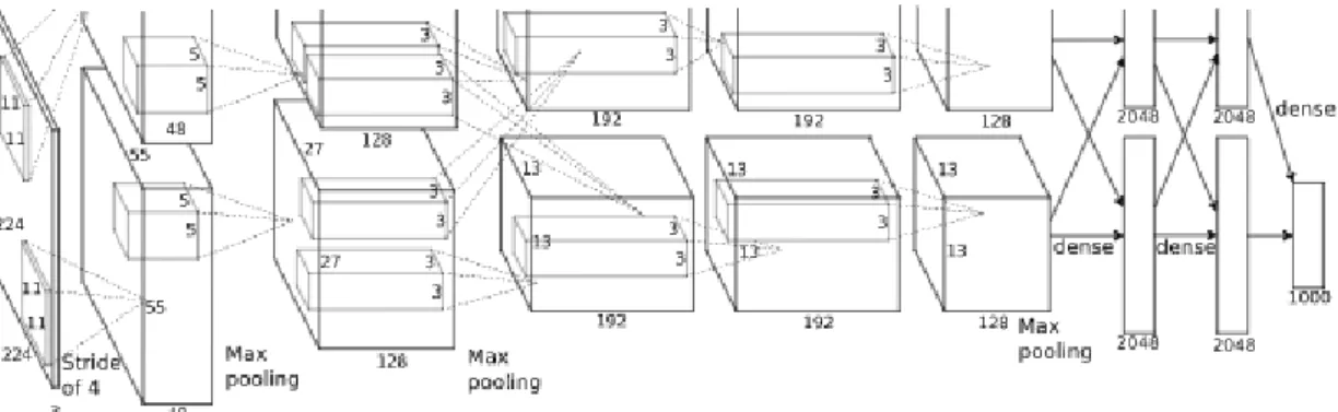 図 5: Krizhevsk ら [1] が用いた Convolutional Neural Network([1] より引用)