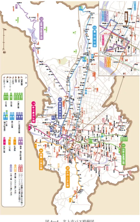 図 4 ─ 4   北上市バス路線図