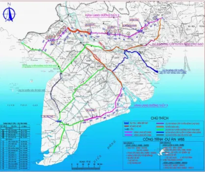 Figure 1-3 Map of the Mekong Delta Transport Infrastructure Development Project (WB5) [9] 