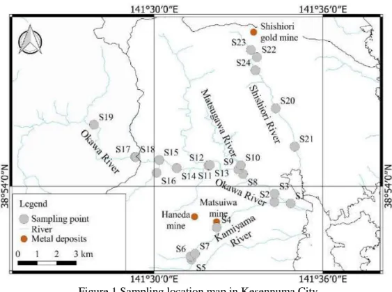 Figure 1 Sampling location map in Kesennuma City