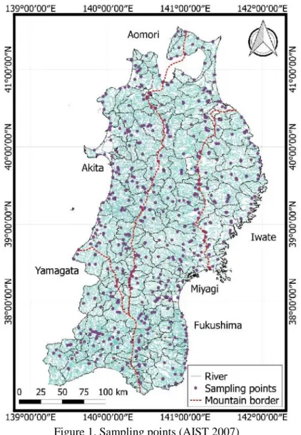 Figure 1. Sampling points (AIST 2007)