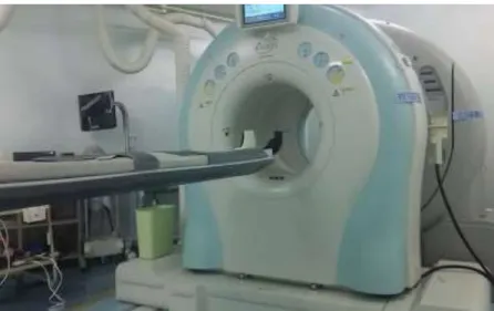 Figure 3.1: The PET machine used in this study; Eminence STARGATE PET-CT scanner. This  study only involves using a PET scan instead of CT-scan