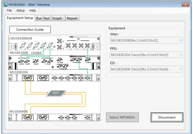 図 5.7-3    Connect 完了後の Equipment Setup 画面 