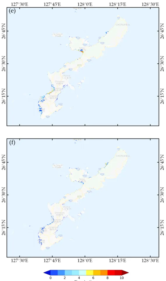 Figure 8. Maximum flow depth generated by the fault parameters of the earthquake scenario
