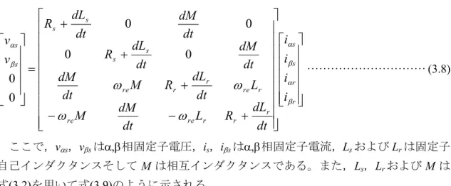 Fig.  3.3 に-座標で表した IM の等価回路を示す。i  s ，i  s は電源角周波数  の交流で